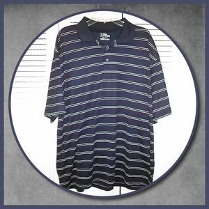 PGA TOUR SHORT SLEEVE GOLF POLO SHIRT BLUE STRIPED BIG MAN~MENS PLUS SIZE XXL